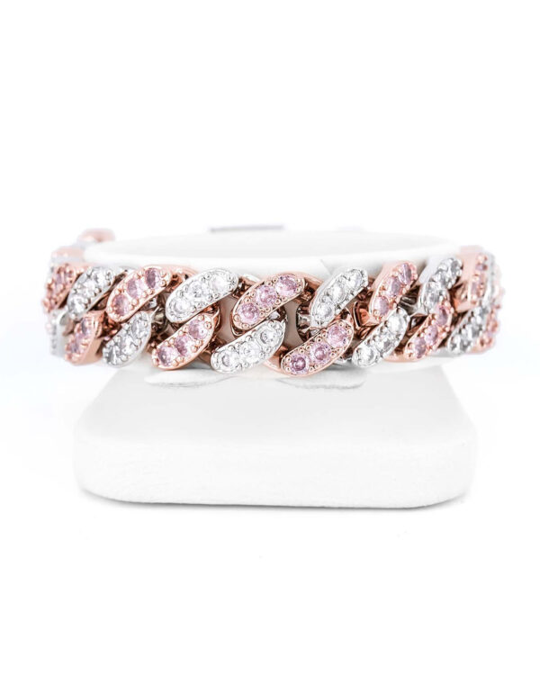 Bransoletka Flora Cuban Silver-Pink 12mm